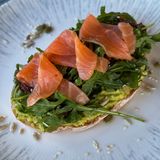 Avocado toast with salmon