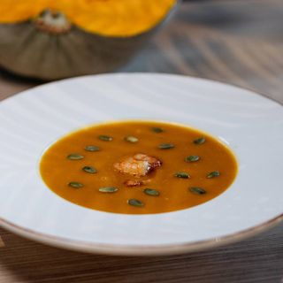 გოგრის კრემ სუპი კრევეტით