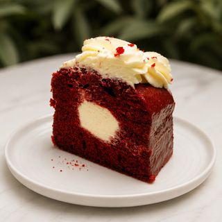 Red velvet cake slice 