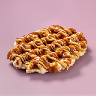 Liege Waffle with peanut butter and caramel