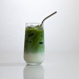 Cold matcha latte