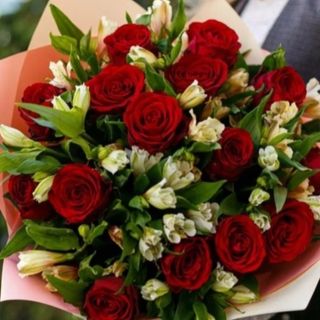 წითელი ვარდი და ასტრომერია