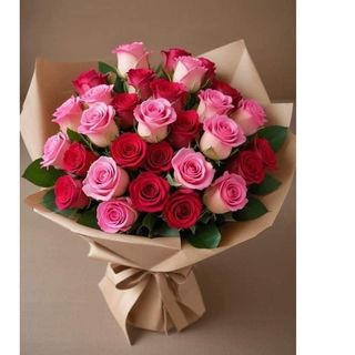 წითელი და ვარდისფერი ვარდის მიქსი (20ც)