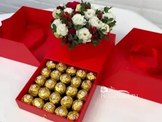 ყვავილების და ტკბილეულის ბოქსი