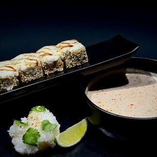 Lunch with Tom Yum and Baked roll with cheese