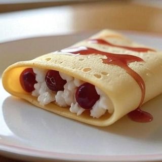 Crepe with cottage cheese and greens