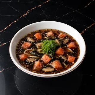 Miso soup with salmon