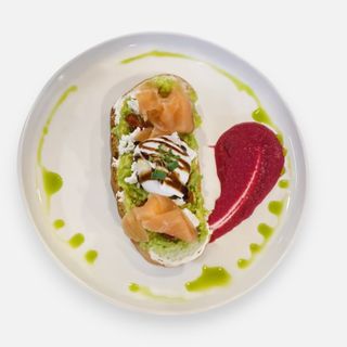 Avocado toast with salmon