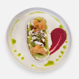 Avocado toast with salmon