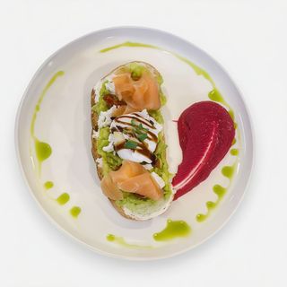 Avocado toast with salmon