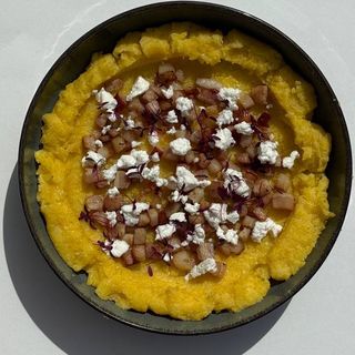Polenta with bacon & feta