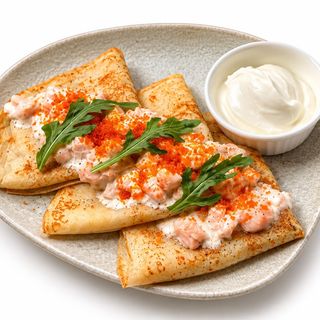 Crepes with salmon