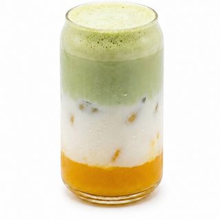 Mango-ice matcha latte