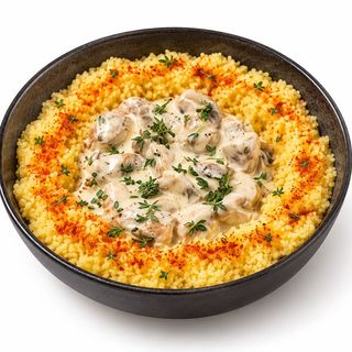 Polenta with salmon cream