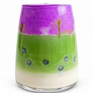 Ube iced matcha latte