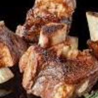 Шашлык свиные ребра +салат овощной