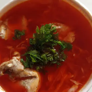 Борщ куриный/ბორში ქათმის ხორცით/Borch with chicken