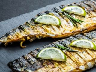 Филе скумбрии  в гриле+пюре