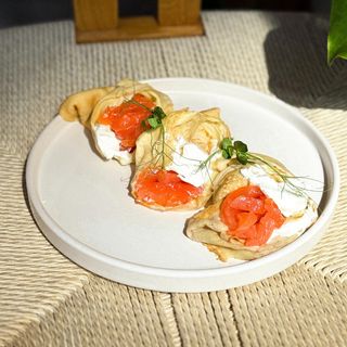 Crepes with salmon