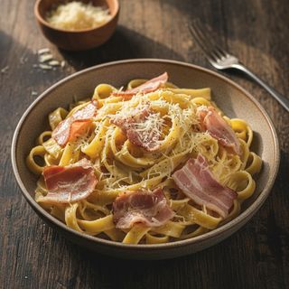 ფეტუჩინი კარბონარა რაჭული ლორით