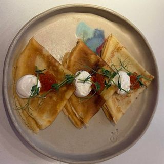 Pancackes with caviar