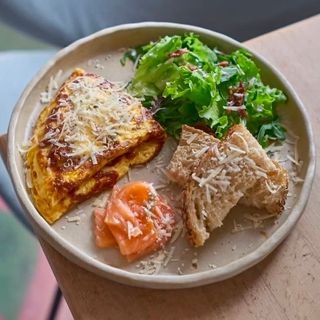 Omelette with Norwegian lightly salted salmon