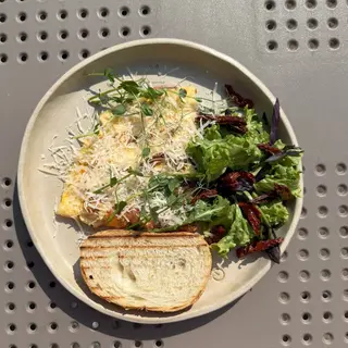 Omelette with shrimp (boiled or fried shrimp)