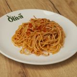 Spaghetti with tomato and vegetables / სპაგეტი