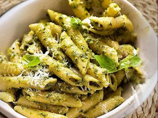 Boiled pasta with Pesto sause
