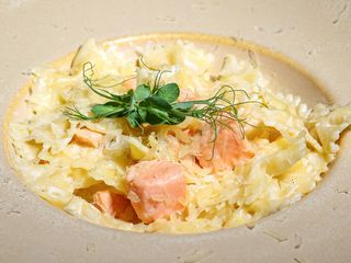 Pasta with salmon