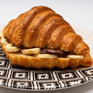 Croissant with banana and Nutella