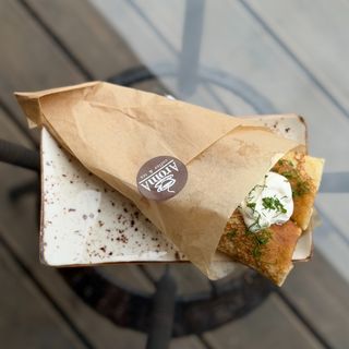 Crepes with chicken and mushrooms