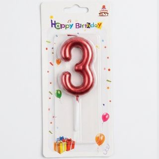 Number Candle Red - 3