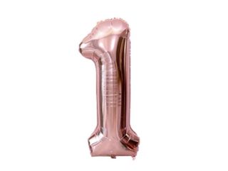 Helium Balloon Number Rose Gold 1