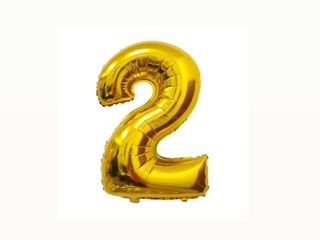 Helium Balloon Number Gold - 2.  (32inch)