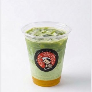 Iced Matcha Latte With Mango