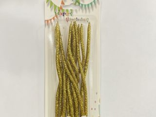 ოქროსფერი ბრჭყვიალა სანთელი