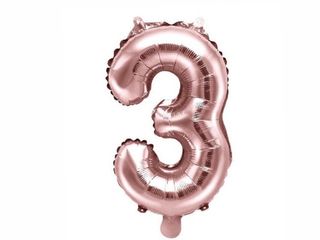 Helium Balloon Number Rose Gold 3