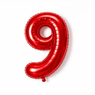 Helium Balloon Number Red -9.  (32inch)