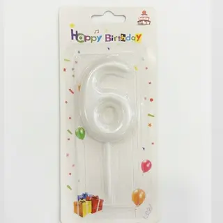 Number Candle White - 6