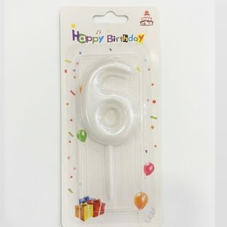 Number Candle White - 6