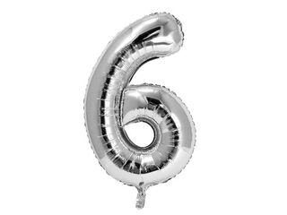 Helium Balloon Number Silver - 6