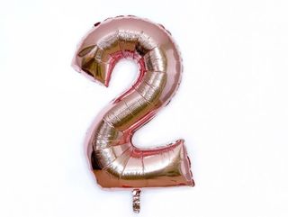 Helium Balloon Number Rose Gold 2