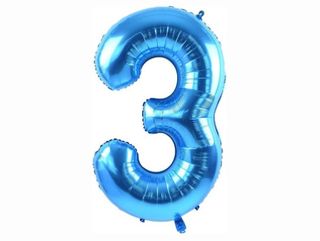 Helium Balloon Number Blue 3