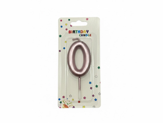 Number Candle Pink - 0