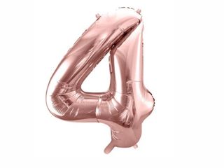 Helium Balloon Number Rose Gold 4