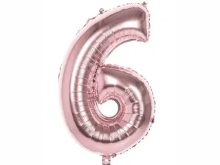 Helium Balloon Number Rose Gold 6