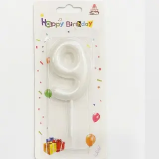 Number Candle White - 9