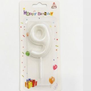 Number Candle White - 9