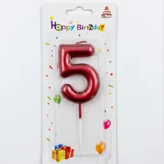 Number Candle Red - 5